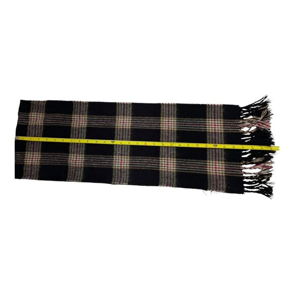 London Fog Black Cream Red Plaid Scarf 8" x 56" Classic Tartan Checkered Warm - Picture 4 of 6